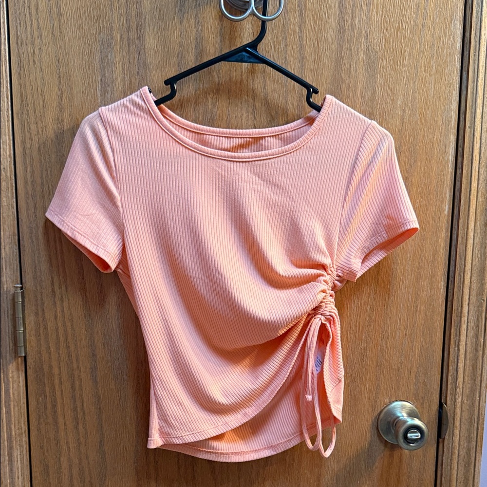 Peach Ruched Women Top